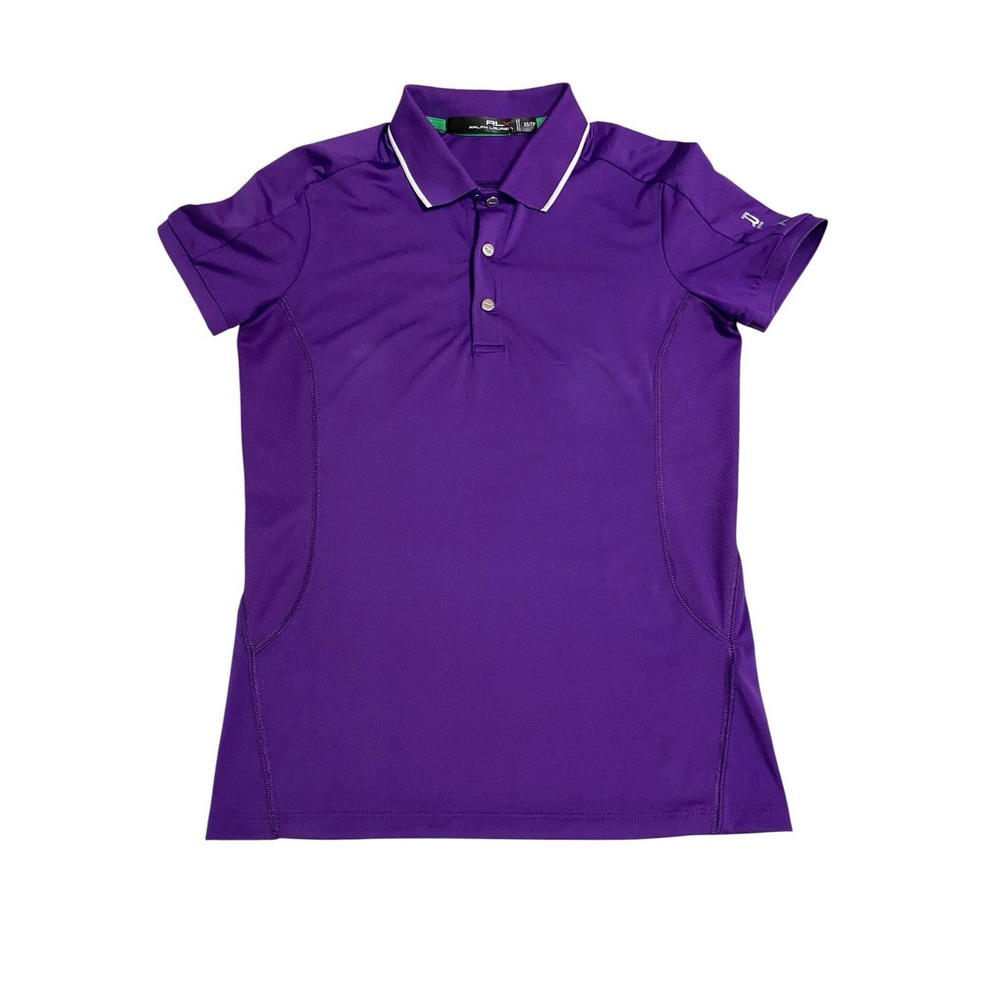 Ralph Lauren RLX Womens XS Purple Polo Top Activewear Performance Snap Tennis